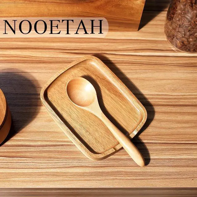 Alt view image 5 of 7 - Acacia Wood Spoon Rest, Wooden Spoon Holder With Non Slip Silicone Feet, Multifunctional Kitchen Utensil Holder and Rest for Kitchen Countertop, Brown 5.9" x 4.5" Rectangular