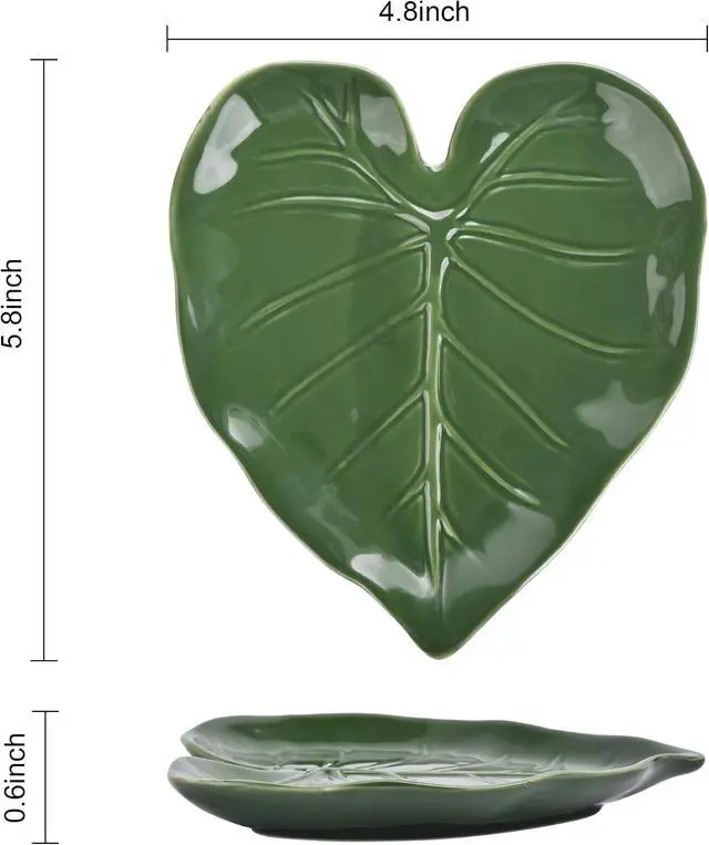 Alt view image 2 of 7 - Cute Green Leaf Shaped Ceramic Spoon Rest for Stove Top,Spoon Holder for Kitchen Countertop Decor,Cooking Kitchen Spoon Rest Spatula Rest Utensil Rest,Green