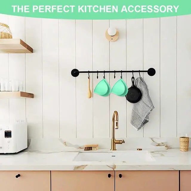 Alt view image 7 of 7 - AUAUY 1 Pair Mini Silicone Oven Mitts, Heat Resistant Pot Holders Mitts, Cute Oven Pinch Grip Gloves, Small Potholders for Kitchen, Air Fryer Mitts Pair for Cooking, Baking and Grilling (Green)