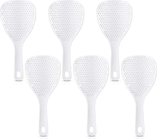 Main image of Boao 6 Pcs Rice Paddle, 7.5 Inch, Plastic Non Stick Rice Spoon Scooper Potato Server Spatula for Kitchen Restaurant Cooking Utensil