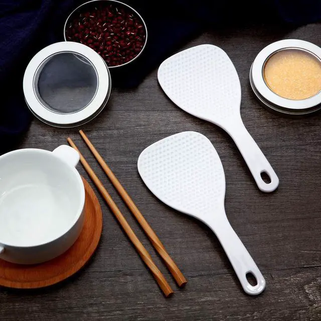 Alt view image 2 of 6 - Boao 6 Pcs Rice Paddle, 7.5 Inch, Plastic Non Stick Rice Spoon Scooper Potato Server Spatula for Kitchen Restaurant Cooking Utensil