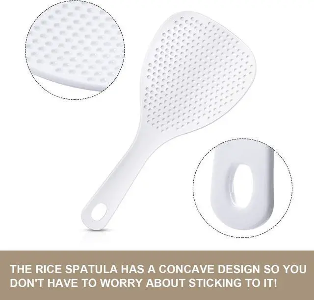 Alt view image 3 of 6 - Boao 6 Pcs Rice Paddle, 7.5 Inch, Plastic Non Stick Rice Spoon Scooper Potato Server Spatula for Kitchen Restaurant Cooking Utensil