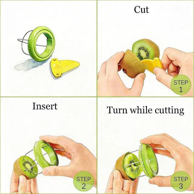 Alt view image 3 of 7 - 2 in 1 Fruit Peeler Kiwi Slicer Pitter Peeler Scooper Produce Slicer Tool Kiwi Cutter Peelers Slicers Knife Stainless Steel Kiwis Fruit Peeler with Easy Grip Handle Speed Peelers for Scoop