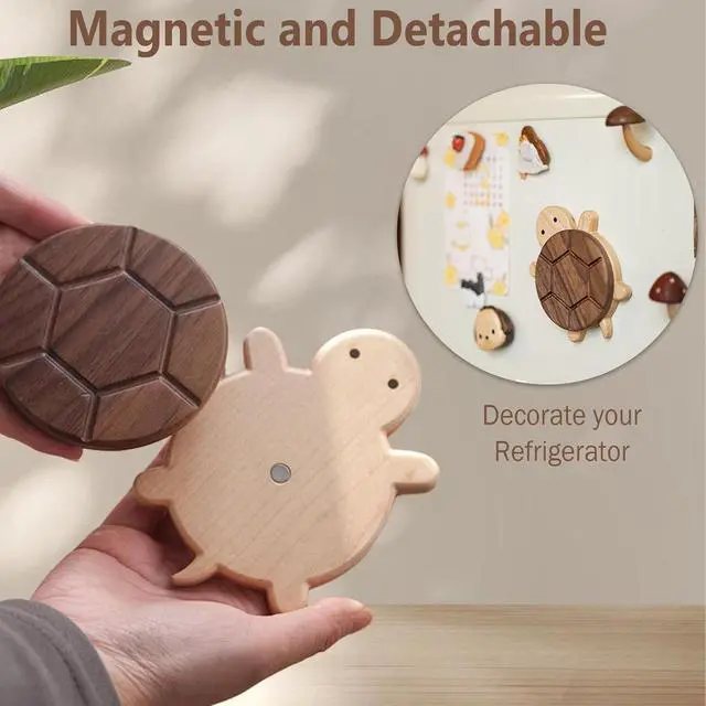 Alt view image 3 of 5 - Adorable Turtle Wooden Coaster Premium Heat-Resistant Drink Holder, Unique Turtle Design for Coffee, Tea, and Mug, for Home Decor and Kitchen