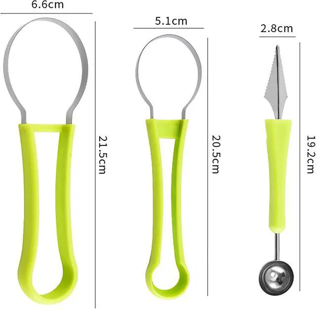 Alt view image 2 of 7 - CoguZed Melon Baller Scoop Set, Melon Scooper and Fruit Carving Tools, Melon Baller with Cookie Scoop Set for Ice Cream, Melons & Cookie Dough
