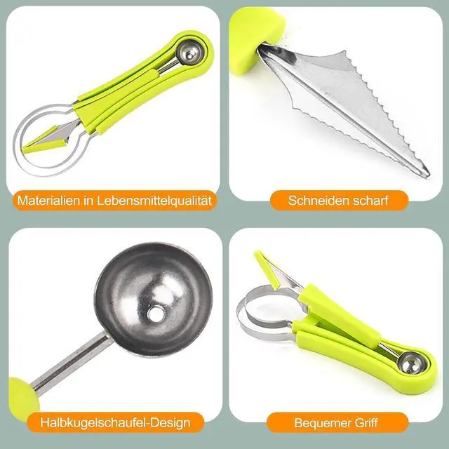Alt view image 3 of 7 - CoguZed Melon Baller Scoop Set, Melon Scooper and Fruit Carving Tools, Melon Baller with Cookie Scoop Set for Ice Cream, Melons & Cookie Dough