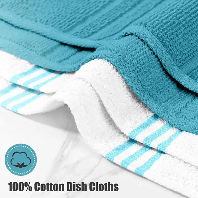 Alt view image 4 of 6 - Oven Mitt and Pot Holders Sets, Quilted Cotton Terry Cloth,Non-Slip Pot Holder, Silicone Oven Mitt Heat Resistant, Oven Mittens 7.3"x14.2", Hot Pad 7"x10" & Dish Cloths 13"x25"