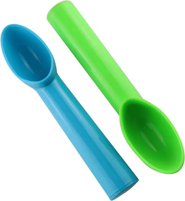 Alt view image 2 of 4 - 4pcs Plastic Ice Cream Scoop Fruit Spoons Melon Baller Watermelon Scooper Kitchen Accessories 4 Colors (Orange, Green, Blue, Pink)