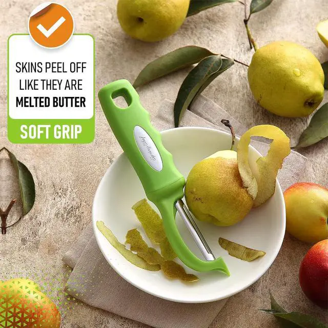 Alt view image 4 of 7 - Spring Chef Swivel Vegetable Peeler for Kitchen w/Soft Grip Handle, Green