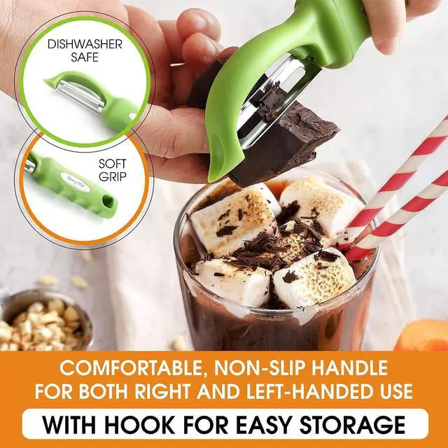 Alt view image 6 of 7 - Spring Chef Swivel Vegetable Peeler for Kitchen w/Soft Grip Handle, Green