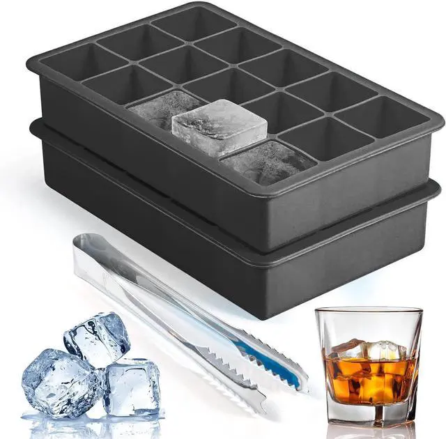 Main image of Silicone Ice Cube Trays for Freezer 2 Pack, Easy Release Ice Cubes Mold