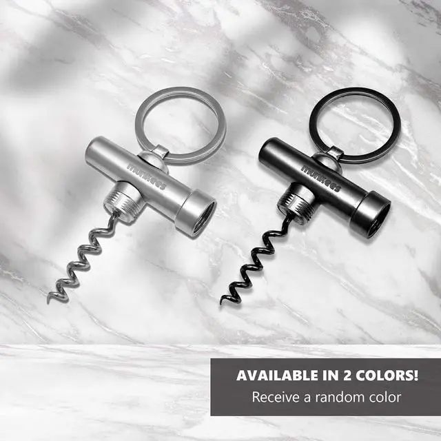 Alt view image 5 of 7 - Munkees Mini Keychain Corkscrew Tool, Small Key Ring Wine Opener, Emergency Travel Cork Wine Opener, Portable Backpack Camping Kit, Wine Enthusiasts, Waiters, Bartenders, Bottle Opener Gift Set