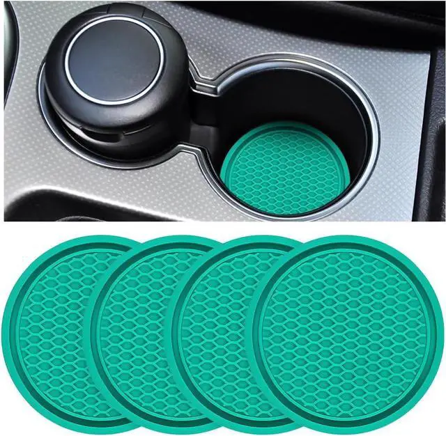 Main image of 4 Pack Car Cup Holder Coaster, 2.75 Inch Diameter Non-Slip Universal Insert Coaster, Durable, Suitable for Most Car Interior, Car Accessory for Women and Men (Blue/Green)