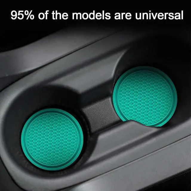 Alt view image 4 of 6 - 4 Pack Car Cup Holder Coaster, 2.75 Inch Diameter Non-Slip Universal Insert Coaster, Durable, Suitable for Most Car Interior, Car Accessory for Women and Men (Blue/Green)