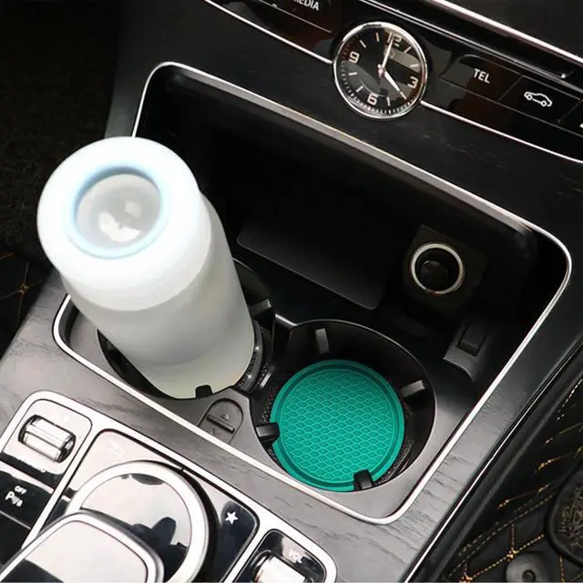Alt view image 6 of 6 - 4 Pack Car Cup Holder Coaster, 2.75 Inch Diameter Non-Slip Universal Insert Coaster, Durable, Suitable for Most Car Interior, Car Accessory for Women and Men (Blue/Green)