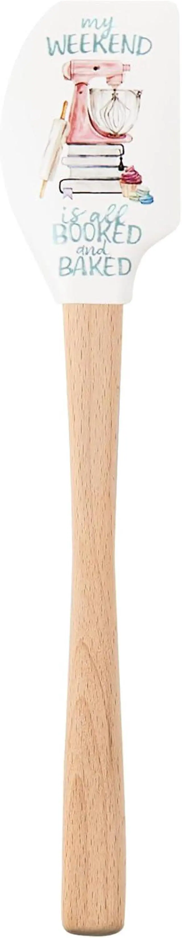 Alt view image 4 of 5 - Tovolo Spatulart Booked & Baked Silicone Spatula with Wood Handle BPA Free, Heat-Resistant, Ideal for Baking, Mixing & Meal Prep