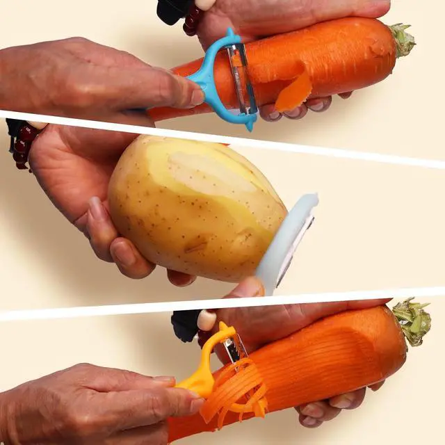 Alt view image 3 of 7 - Vegetable Potato Peelers 3 Piece Set, Carrot Peeler, Stainless Steel Julienne Peeler, Fruit Slicer for Apple Zucchini Cucumber with PP Non-Slip Handle Cook's Tool & Gadget Sets for Homecooking