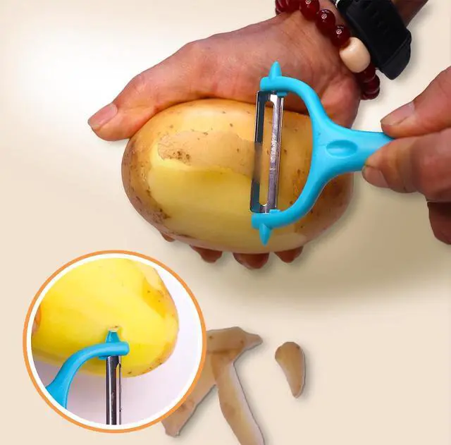 Alt view image 4 of 7 - Vegetable Potato Peelers 3 Piece Set, Carrot Peeler, Stainless Steel Julienne Peeler, Fruit Slicer for Apple Zucchini Cucumber with PP Non-Slip Handle Cook's Tool & Gadget Sets for Homecooking