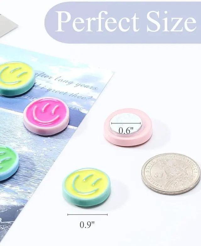 Alt view image 2 of 7 - Mymazn 12Pcs Cute Fridge Magnets, Refrigerator Magnets, Smiley Face