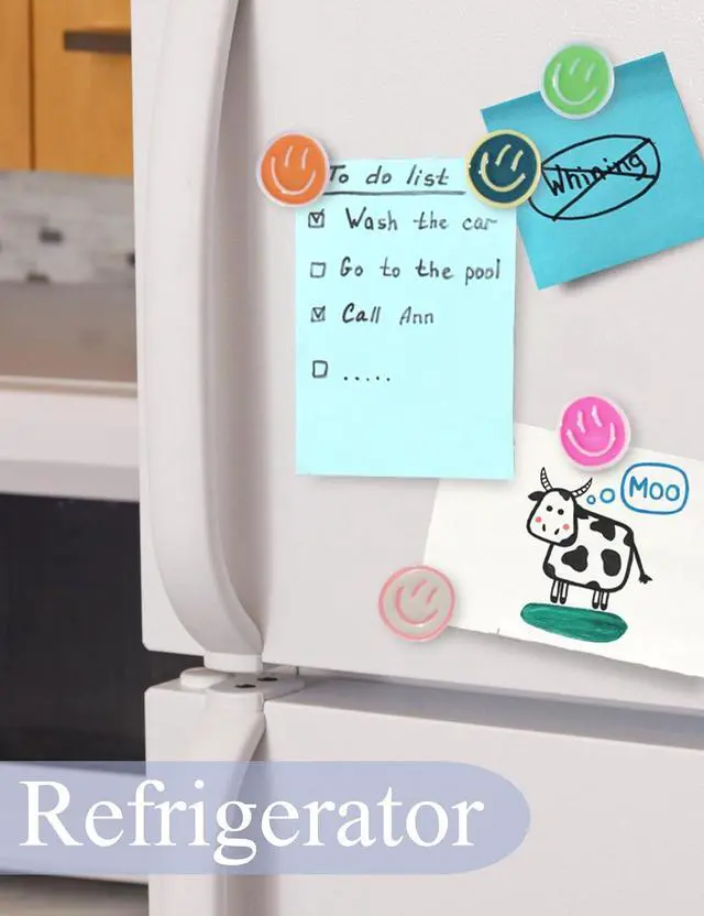 Alt view image 3 of 7 - Mymazn 12Pcs Cute Fridge Magnets, Refrigerator Magnets, Smiley Face