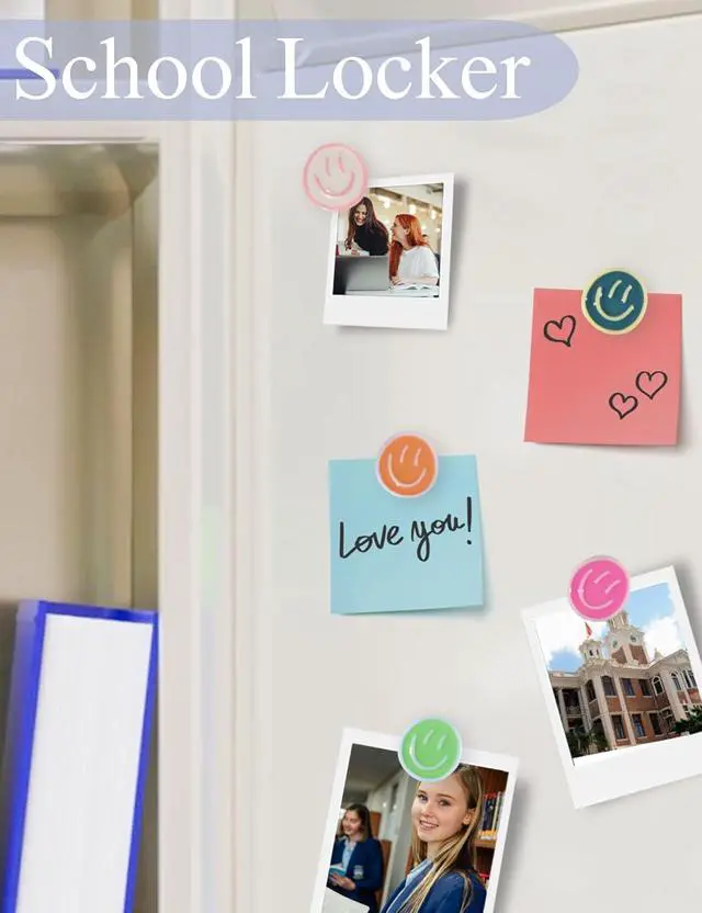 Alt view image 4 of 7 - Mymazn 12Pcs Cute Fridge Magnets, Refrigerator Magnets, Smiley Face