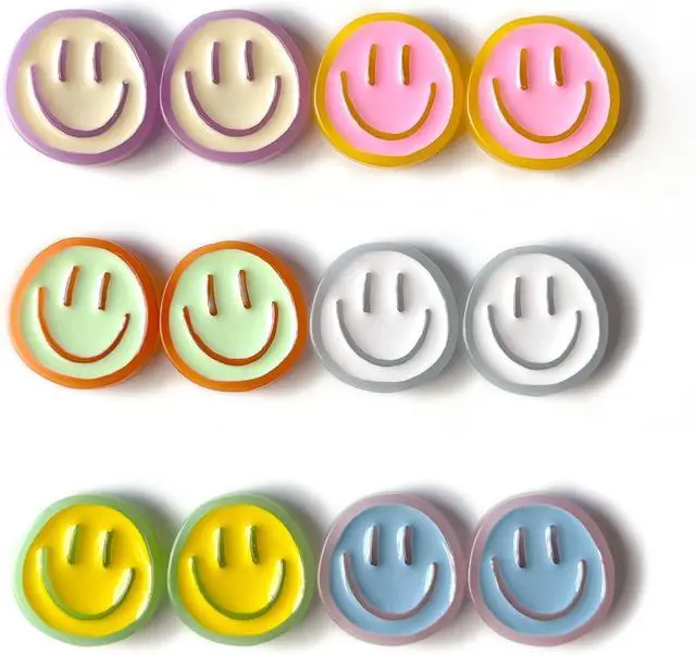 Main image of 12PCS Strong Colorful Decorative Cute Smiley Face Fridge Magnets