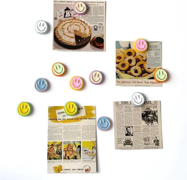 Alt view image 2 of 6 - 12PCS Strong Colorful Decorative Cute Smiley Face Fridge Magnets