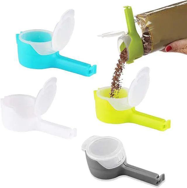 Main image of Food Storage Sealing Clips with Pouring Spouts, Bag Clips for Food, Kitchen, Chip Bag Clips, Plastic Cap Clips, Great for Organizing and Storing Food in the Kitchen