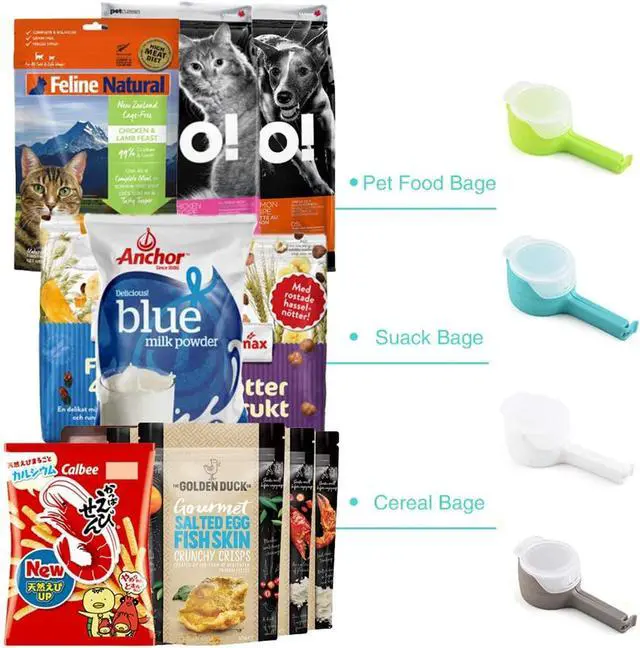Alt view image 3 of 6 - Food Storage Sealing Clips with Pouring Spouts, Bag Clips for Food, Kitchen, Chip Bag Clips, Plastic Cap Clips, Great for Organizing and Storing Food in the Kitchen