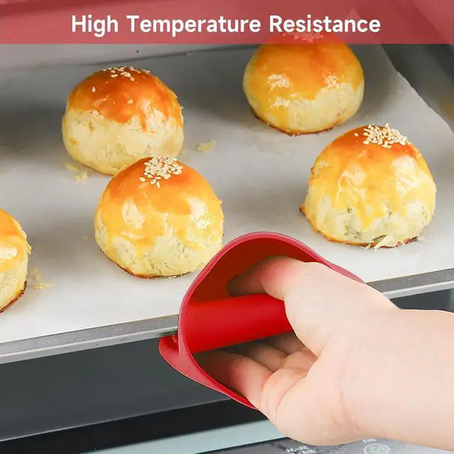 Alt view image 4 of 7 - NEPAK 2 Pairs Oven Mitts Heat Resistant,Mini Silicone Oven Gloves,Pinch Grips Mitts Potholder for Kitchen Cooking & Baking (Red and Blue)