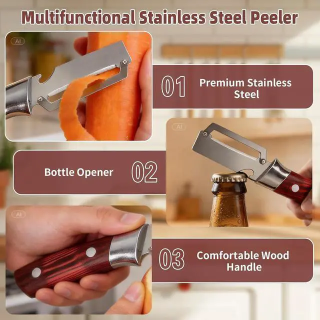 Alt view image 3 of 7 - Multifunctional Vegetable Peelers for Kitchen(2 Pack)