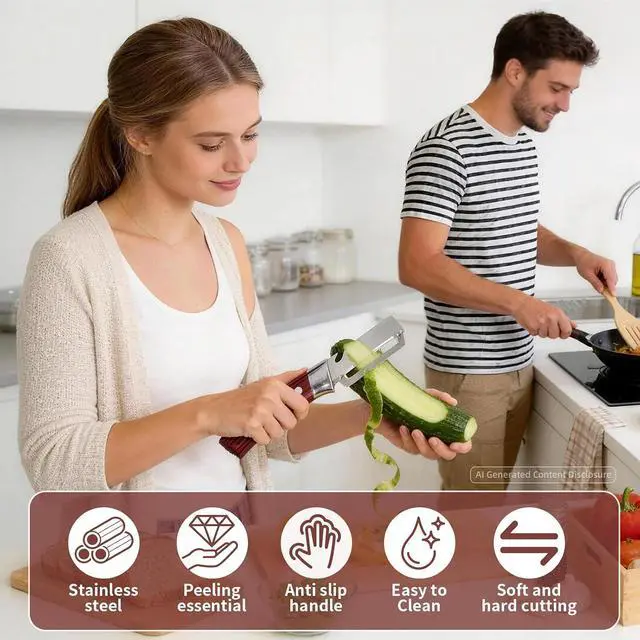 Alt view image 7 of 7 - Multifunctional Vegetable Peelers for Kitchen(2 Pack)