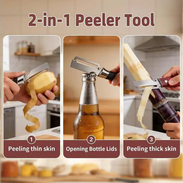 Alt view image 4 of 7 - Multifunctional Vegetable Peelers for Kitchen(2 Pack)