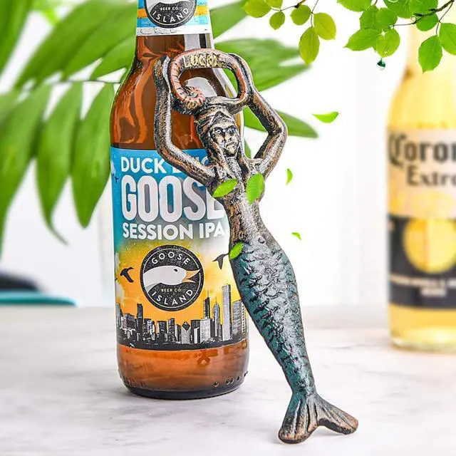 Alt view image 2 of 7 - Sungmor Cast Iron Mermaid Bottle Opener, Vintage Portable Bottle Cap Opener, Durable Handy Kitchen Bartender Coke Beer Open Equipment, Unique Decorative Metal Opener, Christmas Thanksgiving Party Gift