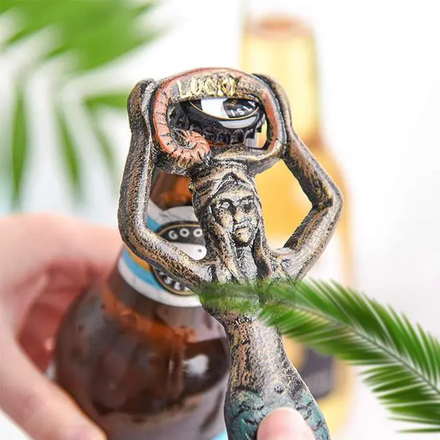 Alt view image 3 of 7 - Sungmor Cast Iron Mermaid Bottle Opener, Vintage Portable Bottle Cap Opener, Durable Handy Kitchen Bartender Coke Beer Open Equipment, Unique Decorative Metal Opener, Christmas Thanksgiving Party Gift