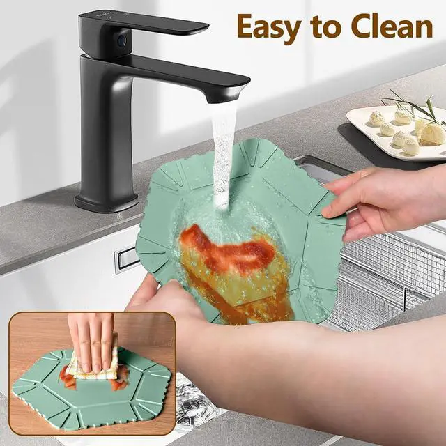 Alt view image 6 of 7 - Magnetic Silicone Trivet Mat - Heat Resistant Hot Pad for Hot Dishes, Pots & Pans, Non-Slip Table & Countertop Protector (Green, Hexagon)