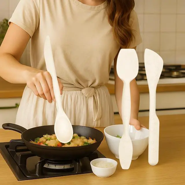 Alt view image 7 of 7 - JIG TRIO Double Headed Silicone Spatula Set, 3 Piece Heat Resistant Kitchen Tools for Baking, Cooking & Mixing, BPA Free, Nonstick, Dishwasher Safe (White)
