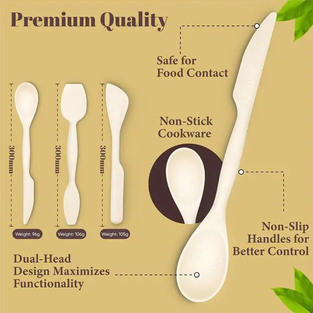 Alt view image 4 of 7 - JIG TRIO Double Headed Silicone Spatula Set, 3 Piece Heat Resistant Kitchen Tools for Baking, Cooking & Mixing, BPA Free, Nonstick, Dishwasher Safe (White)