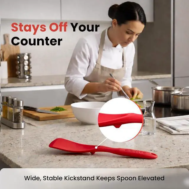 Alt view image 5 of 7 - Salbree Seamless Silicone Spatula Spoon Multifunction Scoop Kitchen Spoon