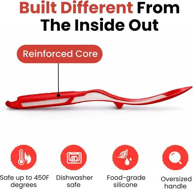 Alt view image 2 of 7 - Salbree Seamless Silicone Spatula Spoon Multifunction Scoop Kitchen Spoon