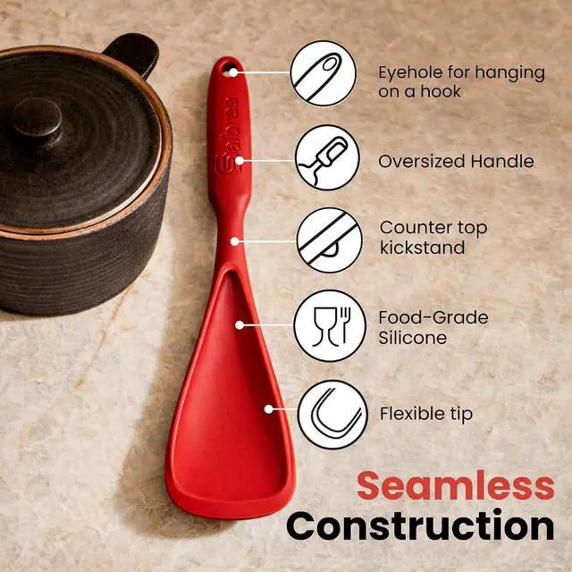 Alt view image 6 of 7 - Salbree Seamless Silicone Spatula Spoon Multifunction Scoop Kitchen Spoon