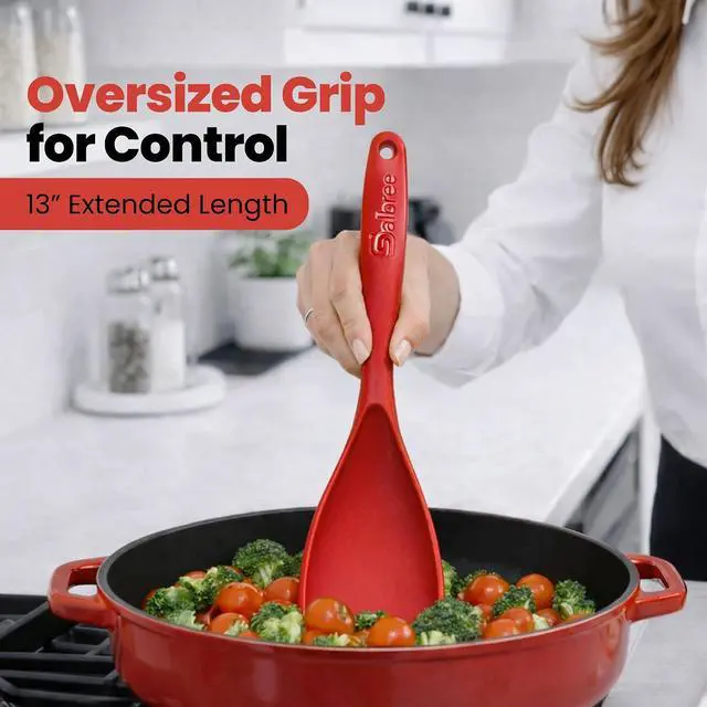 Alt view image 7 of 7 - Salbree Seamless Silicone Spatula Spoon Multifunction Scoop Kitchen Spoon