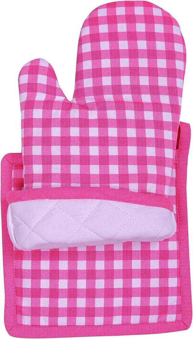 Alt view image 3 of 3 - Cotton Candy Mitten and Pot Holder Set.100% Cotton Shell & Polyester Fill | Pot Holder - 8"x8" and Oven Mitts - 7"x13" | Comfortable, Machine Washable, Heat Resistant