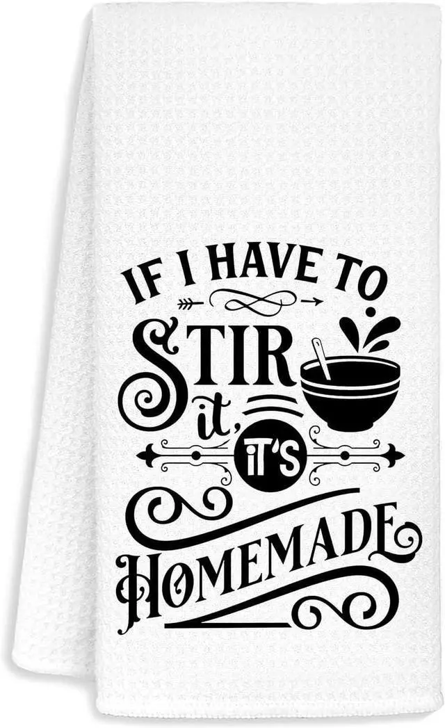 Main image of Jvpke Funny Kitchen Towels, Funny Hand Towels, If I Have to Stir It It's Homemade Dish Towels, Kitchen Decor, Fun Gifts for Men, Hand Towels 16×24