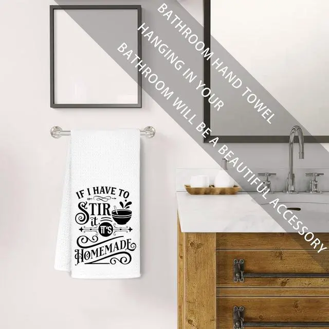 Alt view image 4 of 7 - Jvpke Funny Kitchen Towels, Funny Hand Towels, If I Have to Stir It It's Homemade Dish Towels, Kitchen Decor, Fun Gifts for Men, Hand Towels 16×24