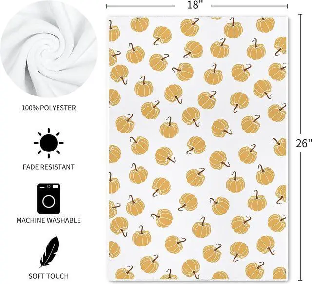 Alt view image 12 of 12 - Fall Kitchen Towels 18x26 Inch Set of 2 Autumn Thanksgiving Kitchen Decor | Watercolor Orange Pumpkin Sweet Home Vintage Farmhouse Seasonal Ultra Absorbent Hand & Dish Towels Drying Dishcloth