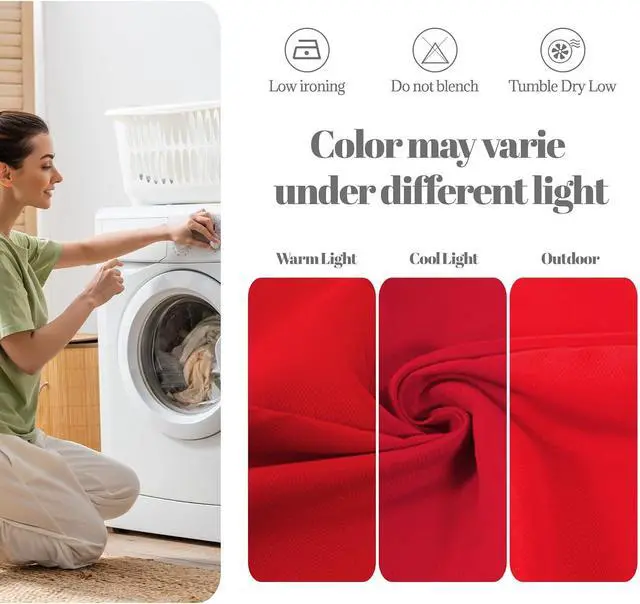 Alt view image 4 of 7 - Red Heavy Duty Cloth Napkins - 17 x 17 Inch Solid Washable Polyester Dinner Napkins - Set of 8 Napkins with Hemmed Edges - Great for Weddings, Parties, Banquets Dinner & More