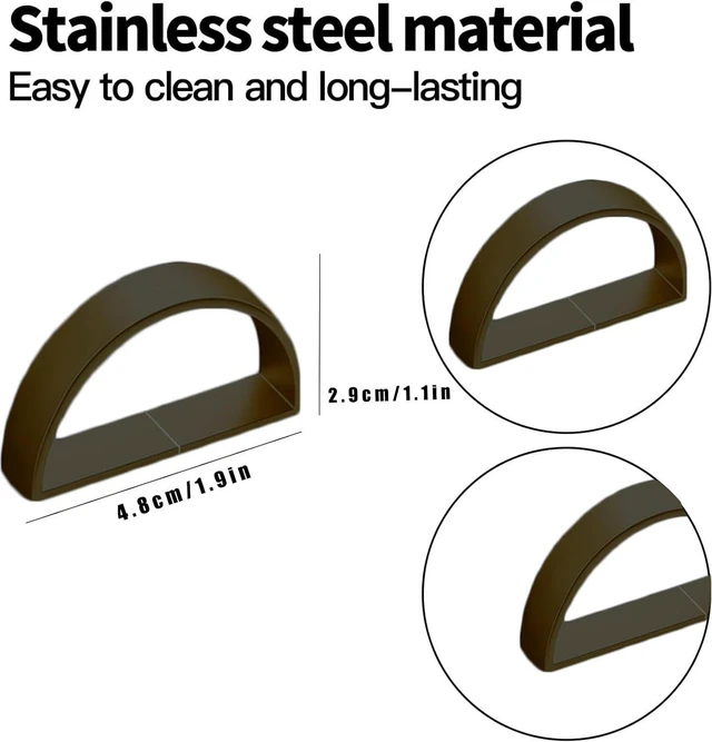 Alt view image 2 of 6 - 10 Pcs Black Napkin Rings - Metal Napkin Ring(Semicircle) | Stainless Steel Napkin Rings for Table Settings Wedding Christmas Party Dinner Table