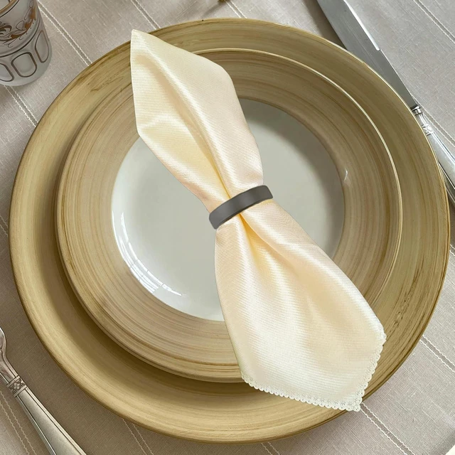Alt view image 3 of 6 - 10 Pcs Black Napkin Rings - Metal Napkin Ring(Semicircle) | Stainless Steel Napkin Rings for Table Settings Wedding Christmas Party Dinner Table