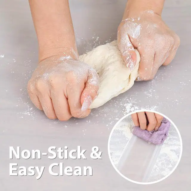 Alt view image 4 of 7 - Thick Silicone Counter Mat Large 23.4"by15.6", Heat Resistant Mat for Kitchen Table/Countertop Protector/Non Stick Pastry Baking Placemats, Silicone Pad for Crafts Kids Super Kitchen White Translucent